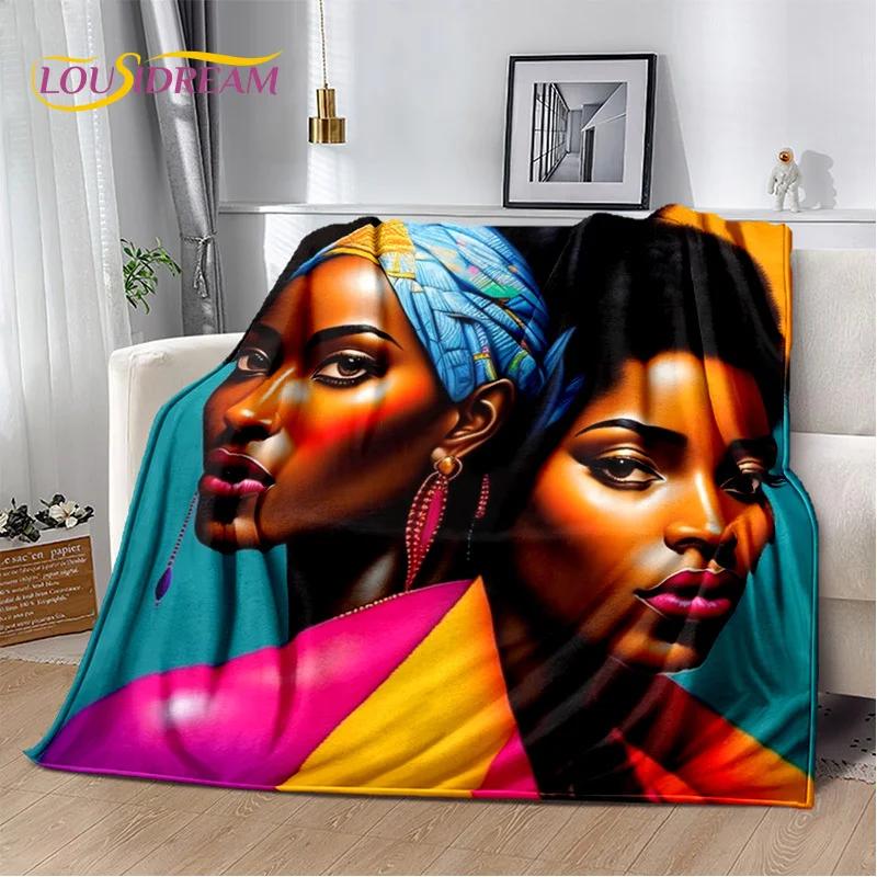 HD Africa Ethiopian Painting Art Cartoon Blanket,Soft Throw Blanket for Home Bedroom Bed Sofa Picnic Travel Office Cover Blanket