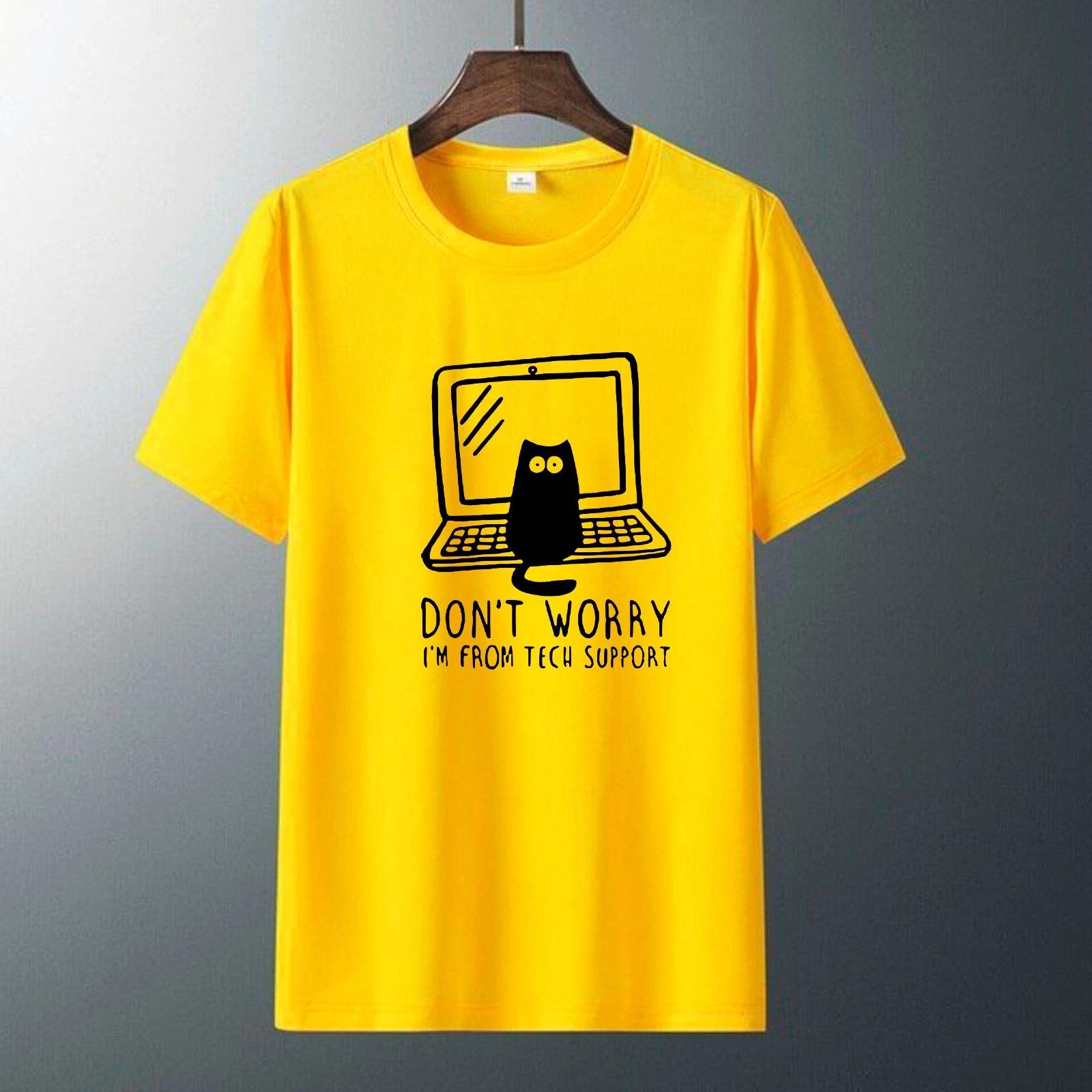 Don t Worry I m From Tech Support Cat T-Shirt, Funny It Geek Gamer Unisex Tee 4XL