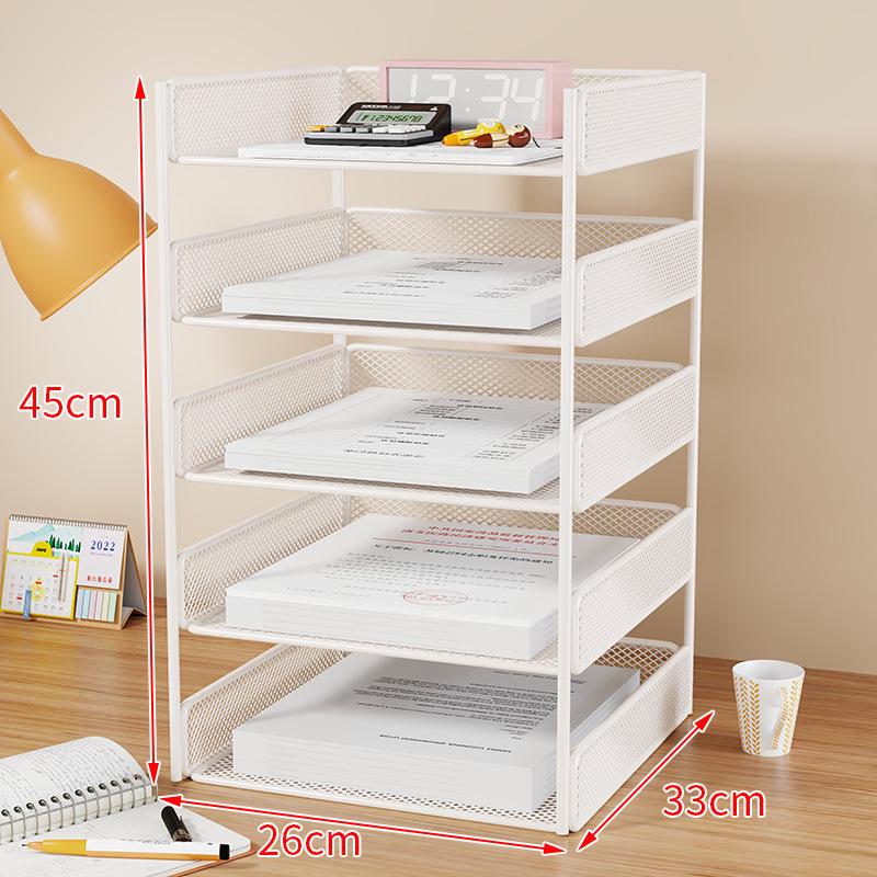 Multi-Layer Metal Desktop File Rack and Document Holder