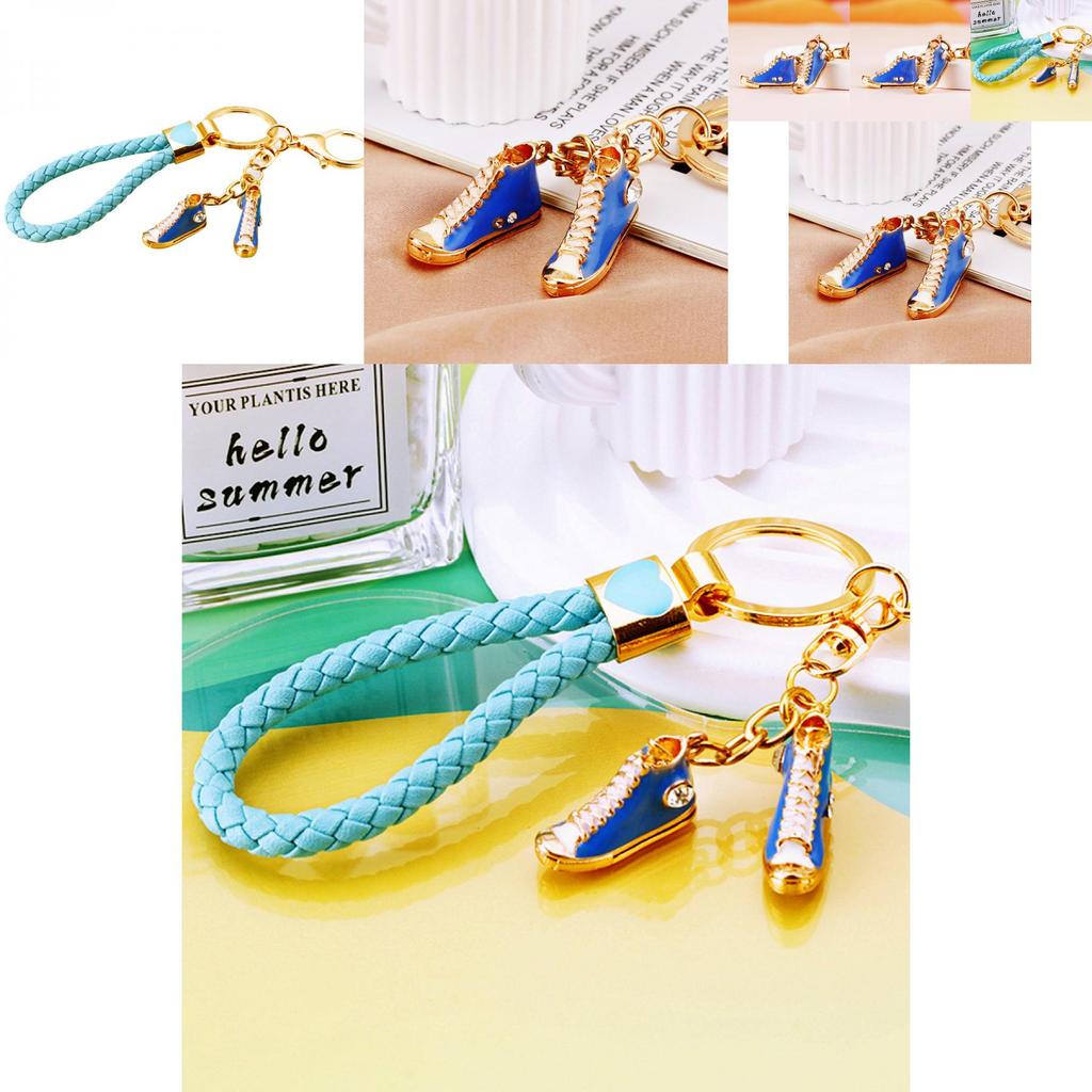 Fashionable Mini High Top Shoes Key Ring Stunning Rhinestone Decoration For Keys