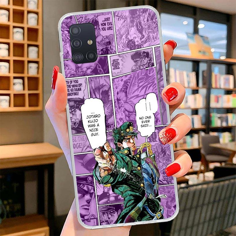 JoJo Bizarre Adventure Anime Cover Phone Case For Samsung Galaxy A12 A22 A32 A52 A72 A02S Phone Case Note 20 Ultra 10 S10 Plus A