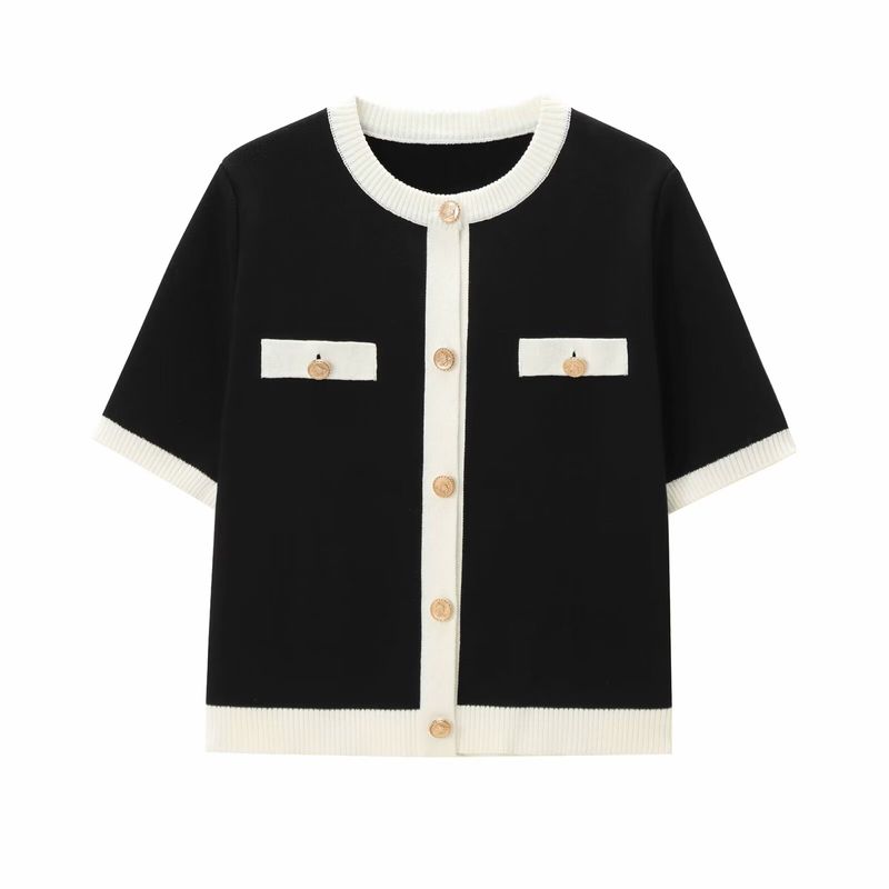 Kaslead New Arrival Women's Clothing Fashion Style Fashion All-Match Casual Short Sleeve Knitting Outwear 1822006