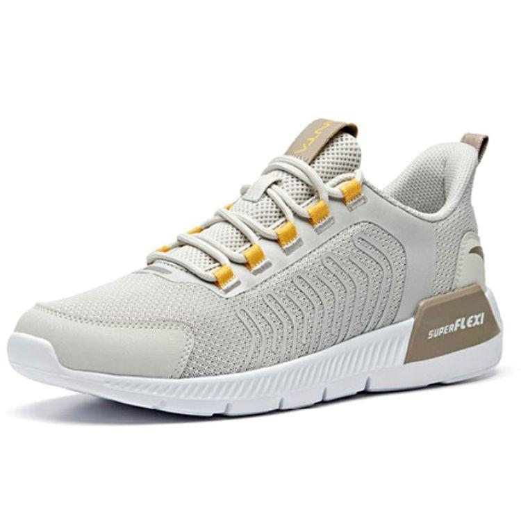 Anta Lightweight Low-Top Running Shoes Men Sneakers Gray Yellow White 912015520-2