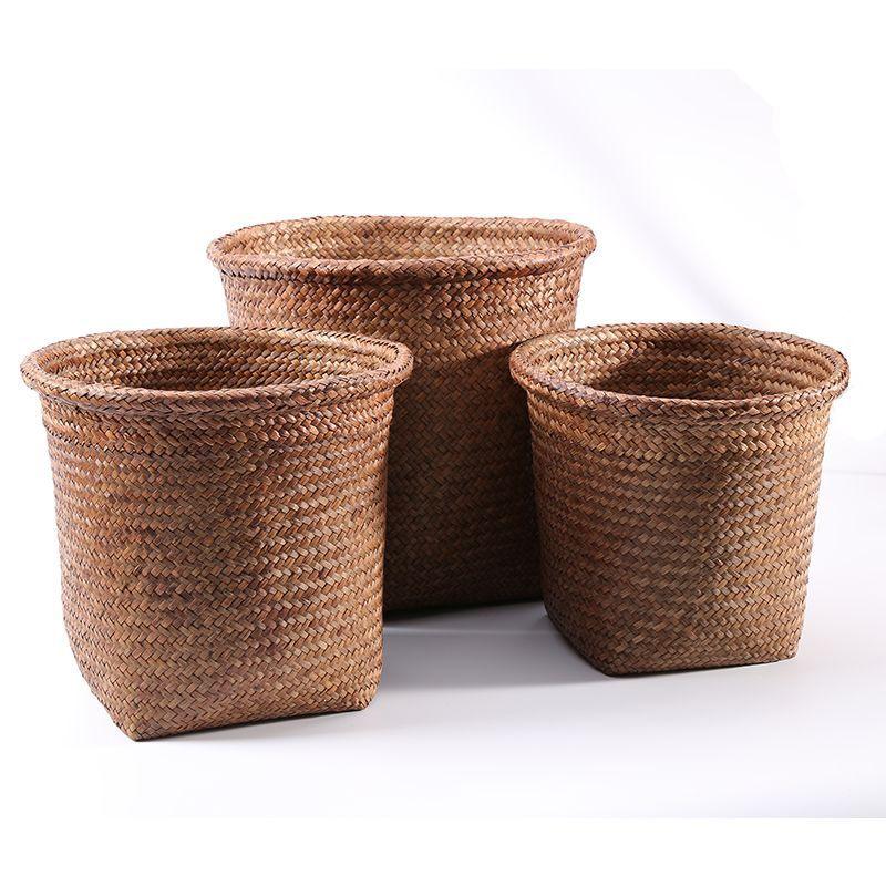 Round Rattan Woven Basket for Flowers and Storage