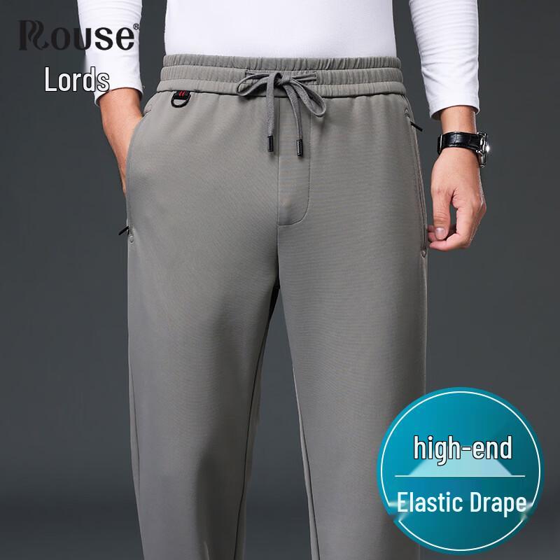 LUOZI Men s Drape Anti-Wrinkle Straight-Leg Casual Pants M