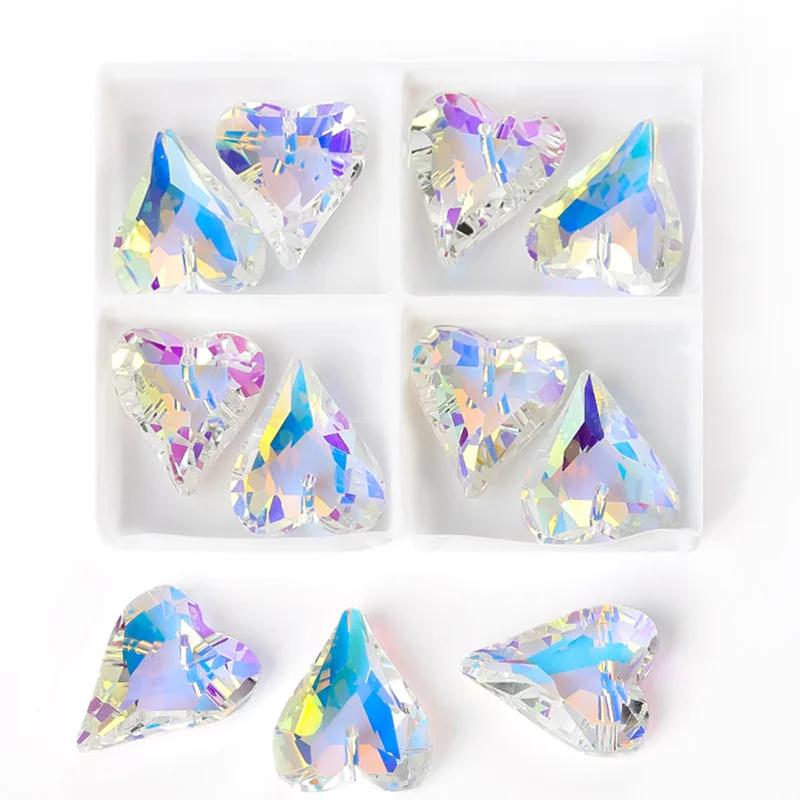 AB Color Crystal Pendants Shiny Charms Loose Beads for Necklace Bracelet Earring DIY Crafting Jewelry Accessory Making Supplies