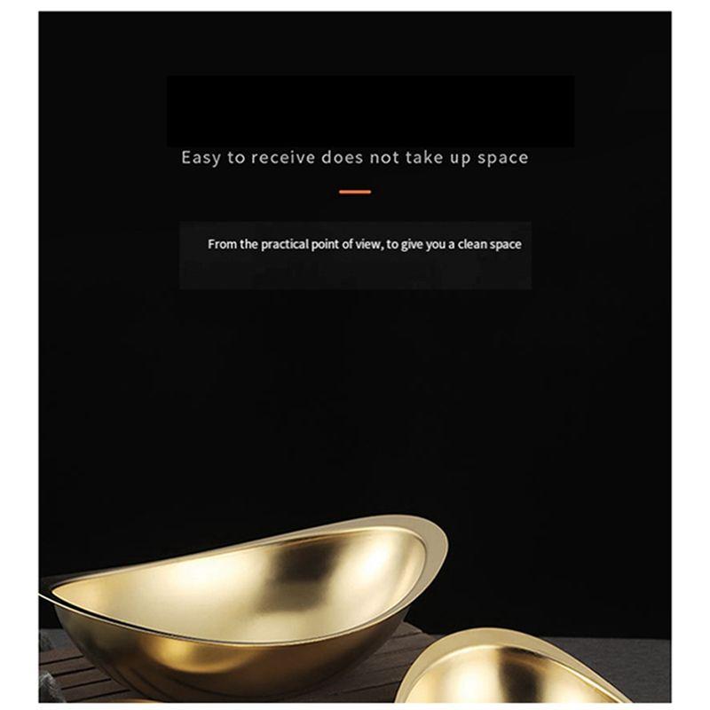 BHBL Stainless Steel Golden Ingot Bowl Korean Salad Bowl Commercial Dessert Snack Bowl Korean Cuisine Tableware M China Mainland