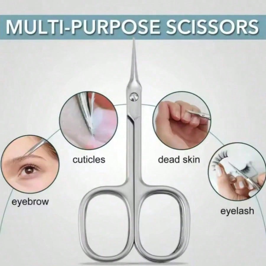 Portable Stainless Steel Keratin Scissors, A Multifunctional Small Scissors With Curved Stainless Steel Blades And Pointed Tips