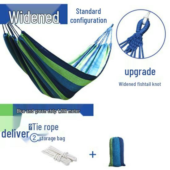 Canvas Hammock for Camping - Anti-rollover Design, Single/Double Person, Outdoor Swing with Curved Support