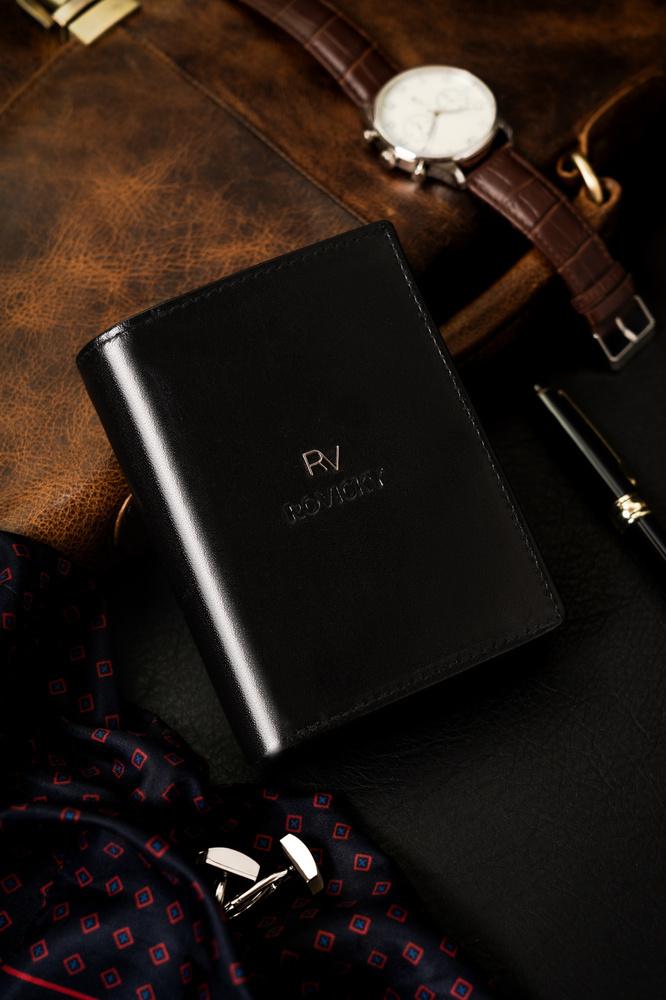 Men's leather wallet equipped with RFID system - Rovicky