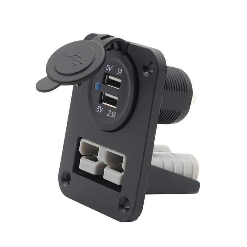 מחבר מתאם טעינה 12V 24V 3.1A/PD18W שקע טעינה מותקן שטוח למכונית אופנוע