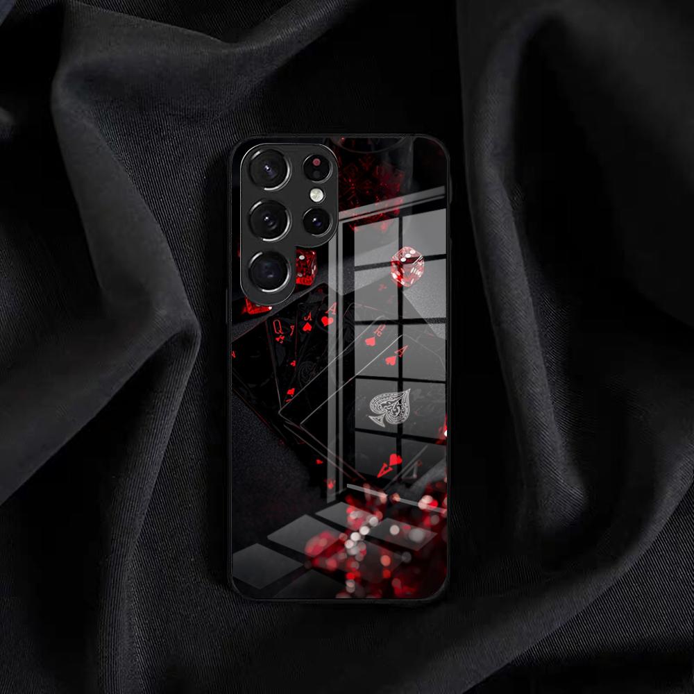 

Dices Stakes Pokers Phone Case For Samsung S25 Edge Ultra S23 S22 S21 S20 Ultra Plus S24 Fe A54 A53 A25 Glass Cover Samsung S23 FE