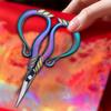 [1pc Vintage Steel Scissors] Vintage Style Scissors - 1pc Durable Steel Mini Sewing Cutter with Elegant Metallic Handles | Perfect for Embroidery