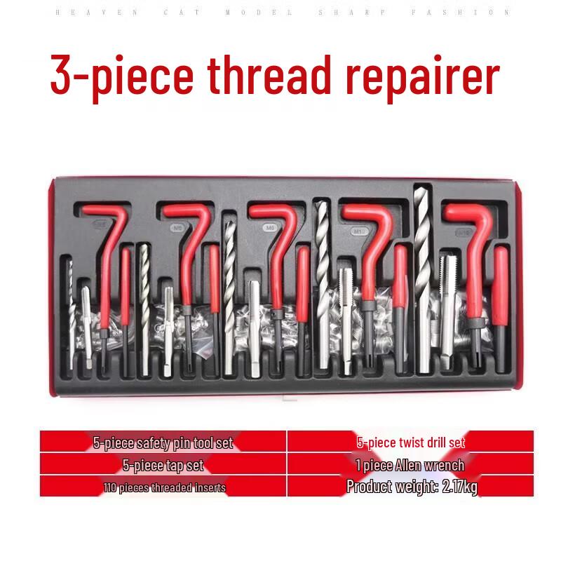 88-Piece Automotive Spark Plug Thread Repair Kit
