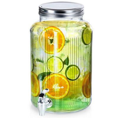 Glass Beverage Dispenser Jar with Tap 6.2L