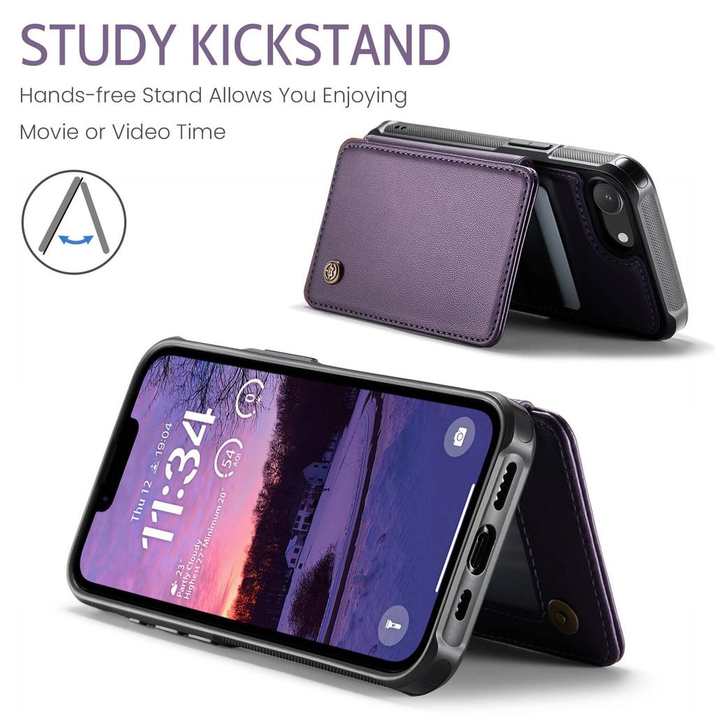 For iPhone 17e 16e Wallet Case PU Leather Flip Cover RFID Blocking Card Holder Magnetic Clasp Kickstand Shockproof Phone Case