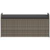VidaXL Banc de Rangement avec Coussin, Coffre à Jouets, Meuble de Rangement, Organisateur de Jardin Terrasse Patio, Gris 365728