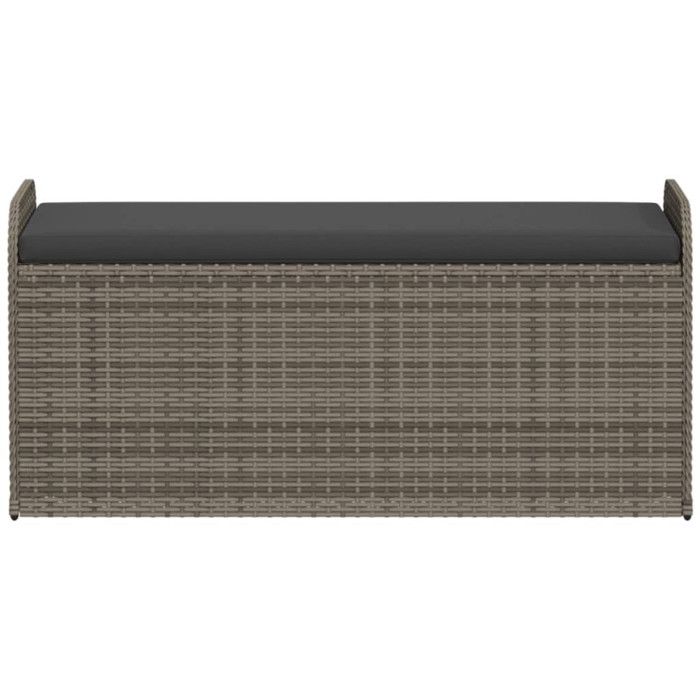 VidaXL Banc de Rangement avec Coussin, Coffre à Jouets, Meuble de Rangement, Organisateur de Jardin Terrasse Patio, Gris 365728