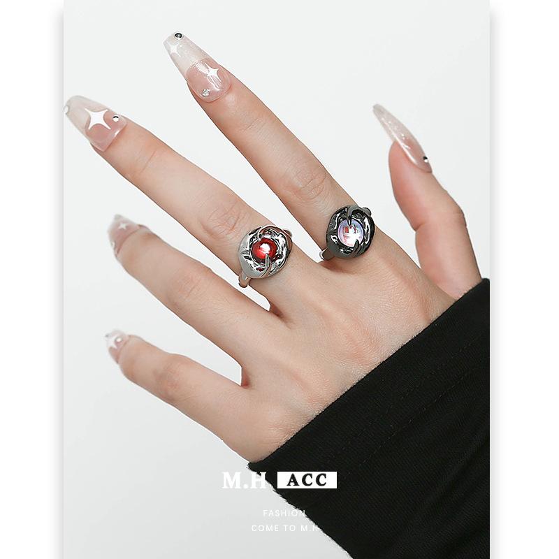 

Кольцо женское, бесцветное, маленькое и роскошное, высококачественное, красное, кольцо Ins Wind Food, суставное кольцо