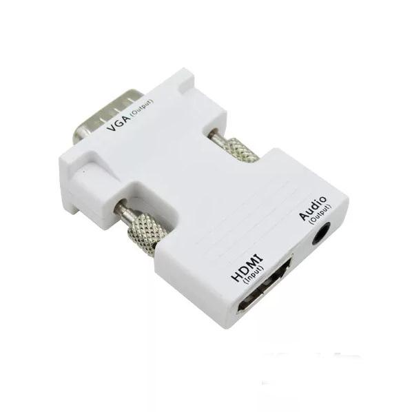 HDMI to VGA Adapter with Audio - Screen Mirroring Converter for Monitors and Projectors