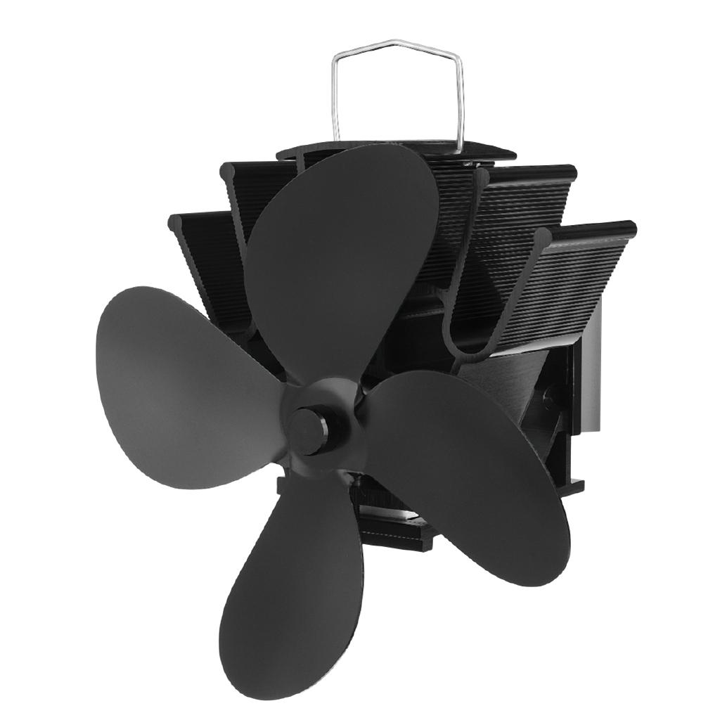 Semineu de perete, cu ventilator de sobă cu 4 pale, cu circulație termică, alimentat de căldură, nou