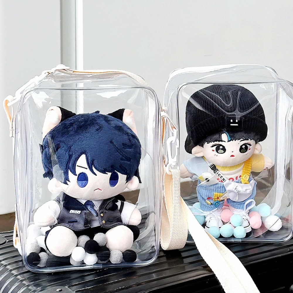 [DFsucces] Ita Bag, Shoulder Bag, Dustproof, Waterproof, Clear Bag, Doll Case, Stuffed Animal Pouch, Fully Transparent, Large Capacity, For Going