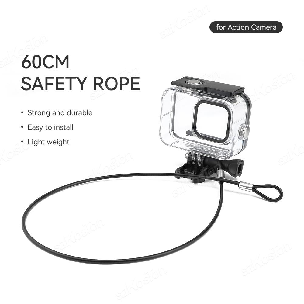 60CM Tragbares Sicherheitsband Edelstahl Lanyard Kordel Handschlaufe Hand für Go Pro 12 Insta360 X4 DJI Sportkamera Zubehör