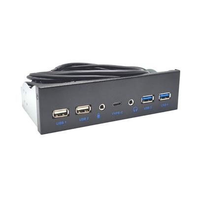 5.25" USB3.0 Front Panel USB Hubs 2Ports USB3.0 + 2Ports USB2.0 +  1Port TypeC with 3.5mm Connectors for Desktop
