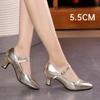 Latin Dance Shoes Women Medium Heel Soft Sole Ballroom Dance Shoes Red