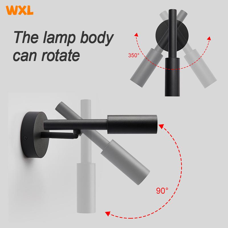 Bedroom Besides Wall Light 350° Rotatable Adjustable Angle Indoor LED Wall Lamp Light Fixture Aluminum Spotlight