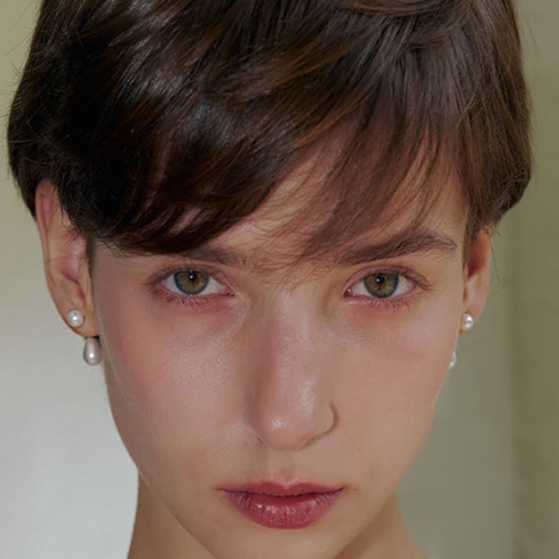 

Denu [Im Bora Pick][sv925]Vintage pearl polka earrings SILVER