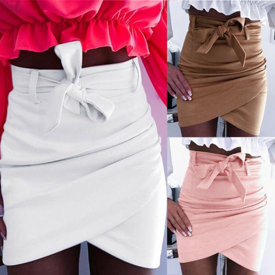 Practical Breathable High Waist Tear Resistant Bow-Knot Ruffle Fashion Ladies Skirt For Work Pencil