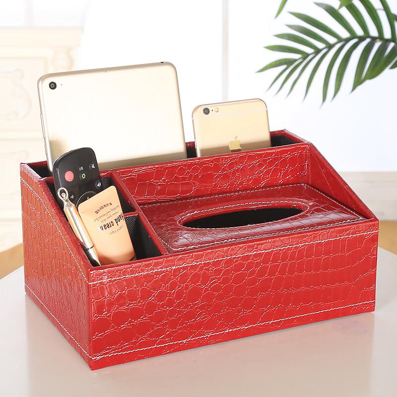 Leather Tissue Box & Desk Organizer Set (2-Pack)