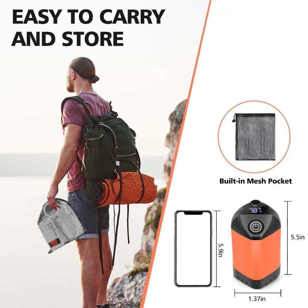 Temperature & Battery Digital Display Portable Camping Shower  Hiking Travel Beach