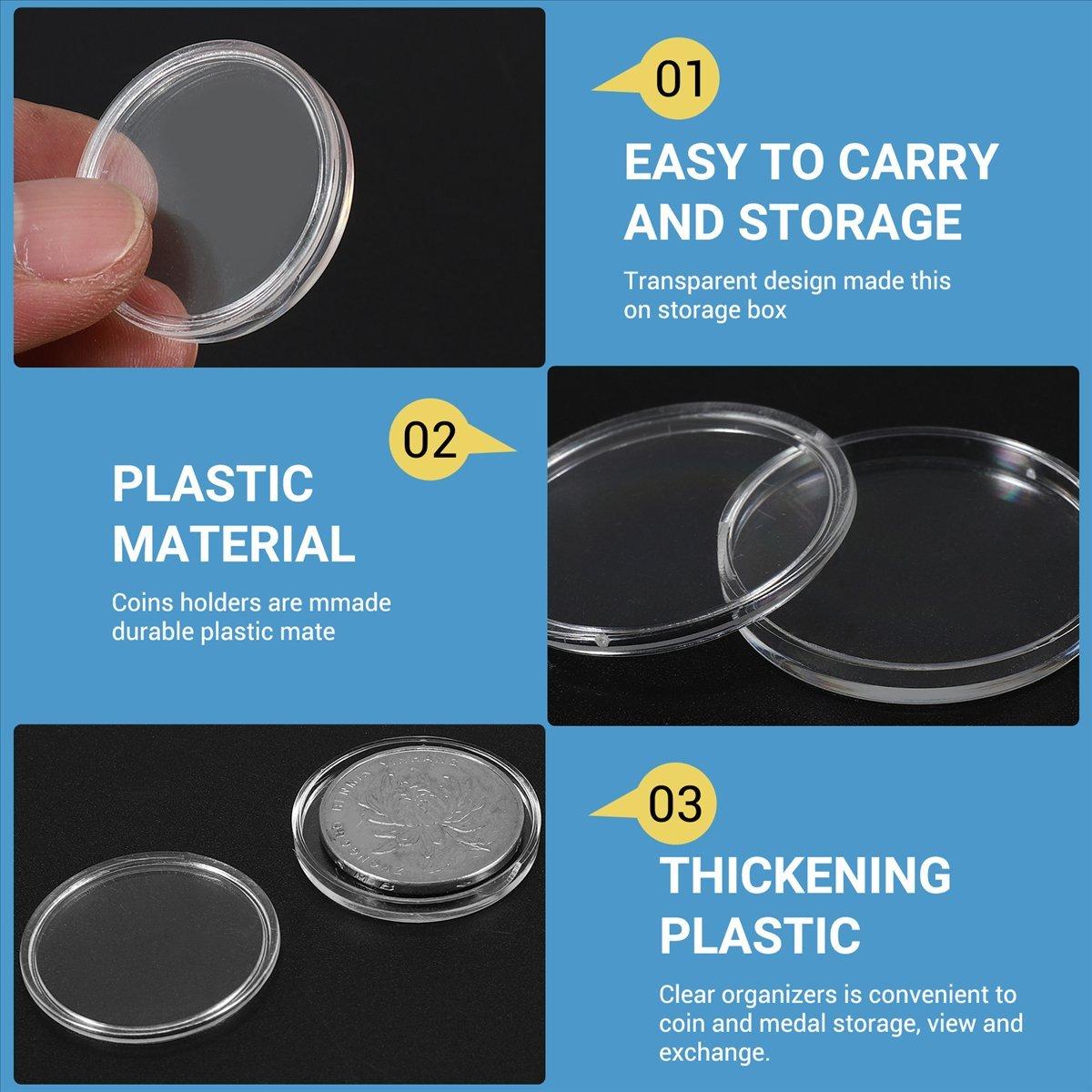 

BHBL 10 pcs Small round transparent plastic coin capsules box 26mm China Mainland