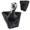 Pomello del Cambio Manuale a 6 Marce dall'Aspetto Personalizzato per BMW Serie 1 F20 F21 2011 2016 con Soffietto in Pelle Accessorio Interno Nero Argento