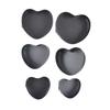6pcs set Heart Shaped Non Stick Baking Pan Evenly Heated Sponges Cheese Cake Mold with Spring Buckle