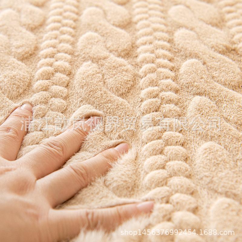 Light Luxury Sofa Cushion, Winter Millet Mink Fleece Thickened Warm Seat Cushion, Modern High-End Sofa Cover Cover Cloth Towel