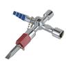 Multi-functional Silver Triangular Wrench with Bit Key & Four-in-One Pagoda