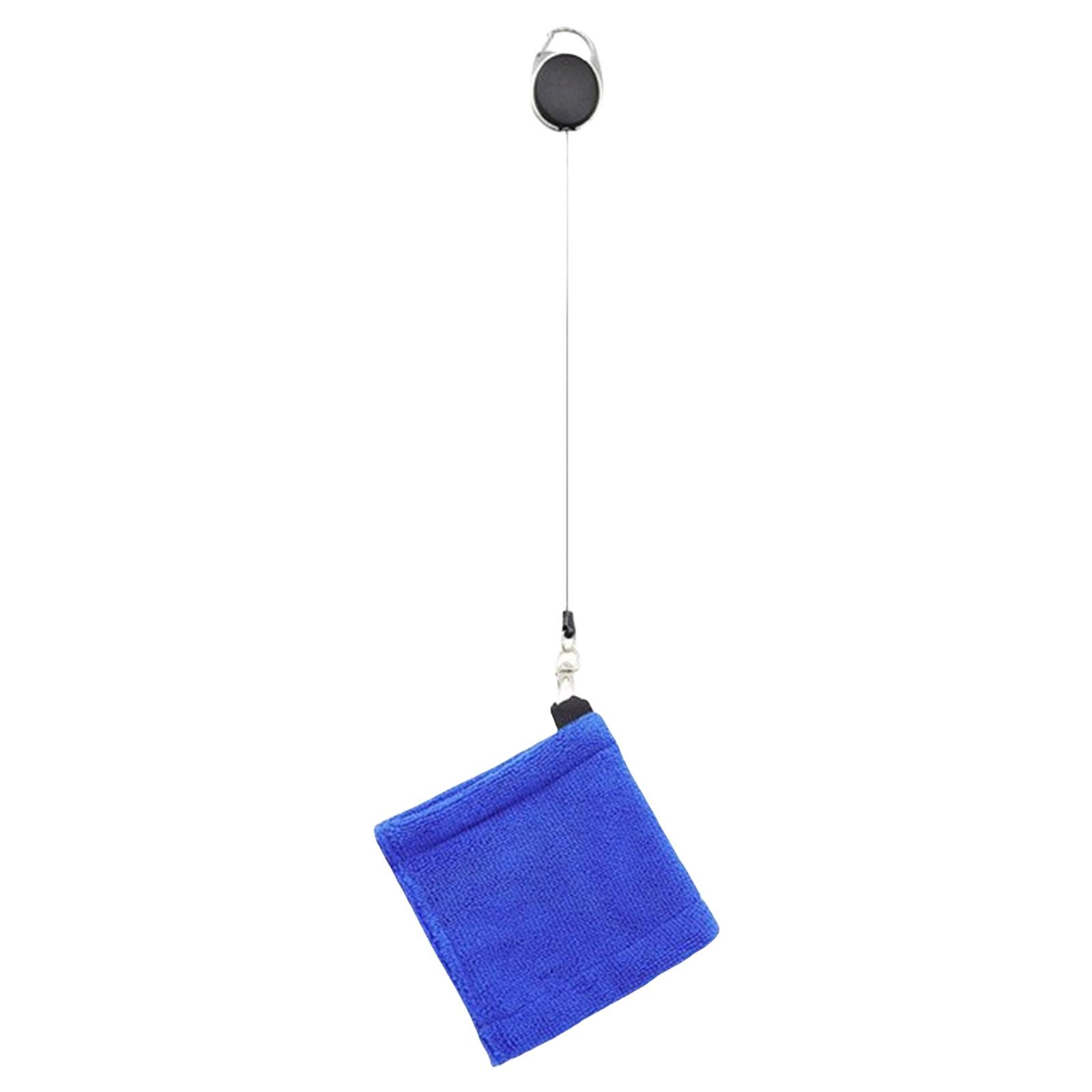

Golf Towel with Telescopic Rope Portable Microfiber Golf Towel Replacement Comfortable Cleaning Towels Golf Club Gifts синий