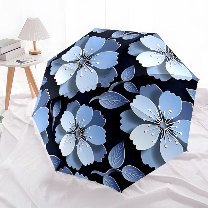 1pc Floral Pattern Automatic Open/Close Umbrella - All-Season Portable Umbrella for Women/Men, Highquality Fabric yy251213099