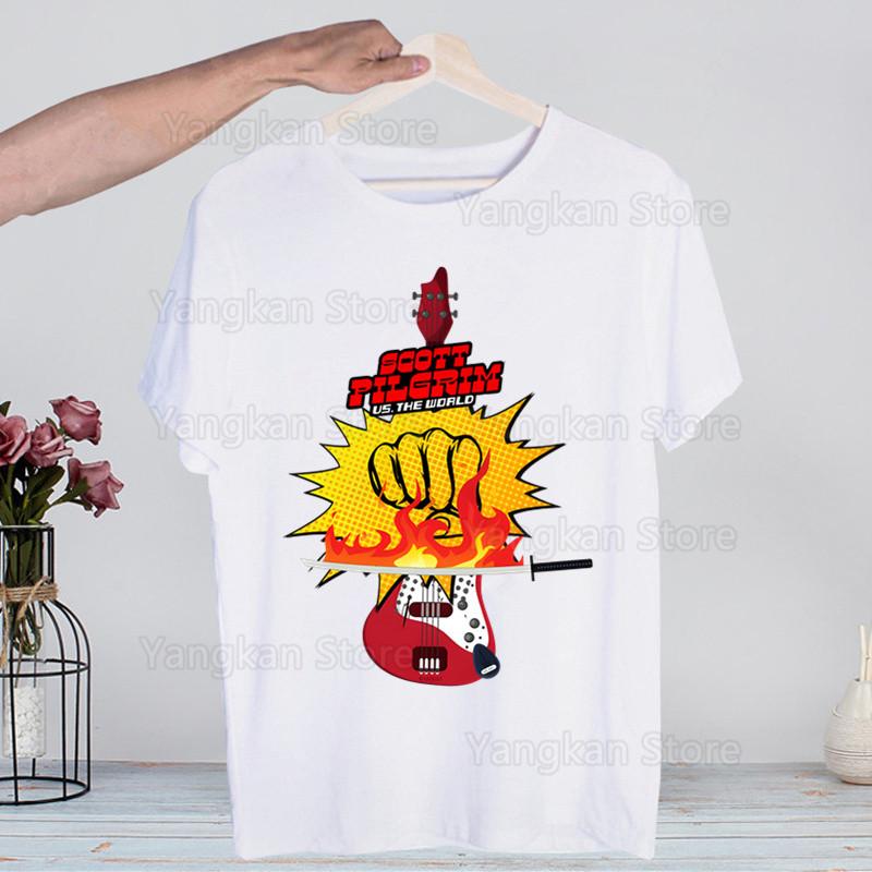 Scott Pilgrim Printing Street Style Casual Short Sleeve Men T Shirt O-neck Tshirt Male T-shirt