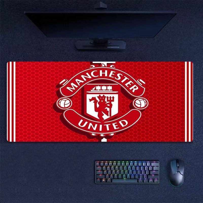 Man United Mouse Pad, Large Gaming Desk Mat, Non-slip XXL Mousepad for Laptop & Tablet, Mini PC Playmat with Stitched Edges