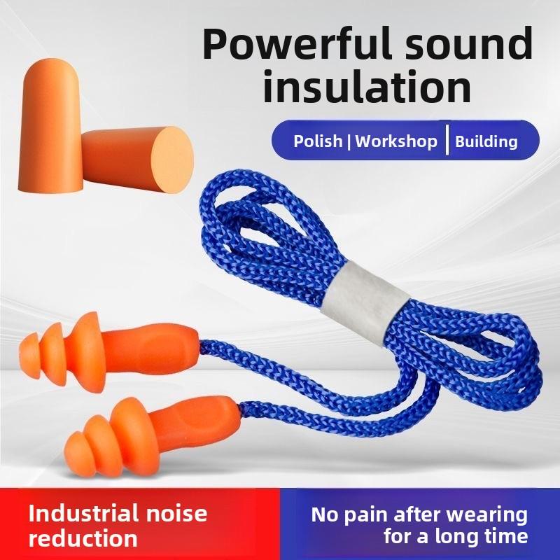 Industrial Earplugs for Noise Reduction During Sleep, Super Noise Insulation, Noise Suppression, Noise-proofing, with Cable Connection.