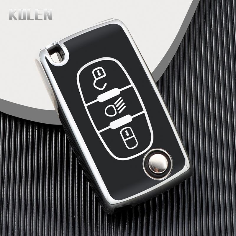 

2 3 Buttons Tpu Car Flip Key Case Cover For Peugeot 207 307 308 407 607 807 For Citroen C2 C3 C4 C5 C6 Protected Fob Accessories