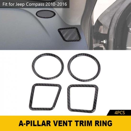 

4x Dashboard Pillar Air Vent Frame Cover Trim For Jeep Compass 11-17 Accessories