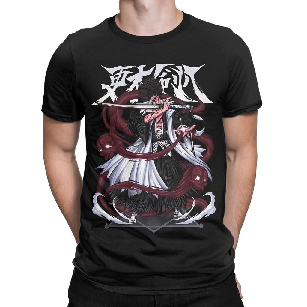 Printed BleachedCartoon Anime Kurosaki T Shirt For Unisex Japanese Manga Cotton T-shirts Short Sleeve Tops