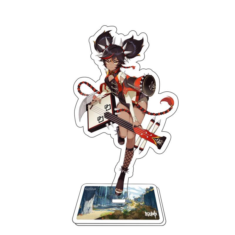 Game Genshin Impact Figure Stand Model Toy 15cm Keqing Shen He Arataki Itto Acrylic Action Plate Desk Decoration Gift