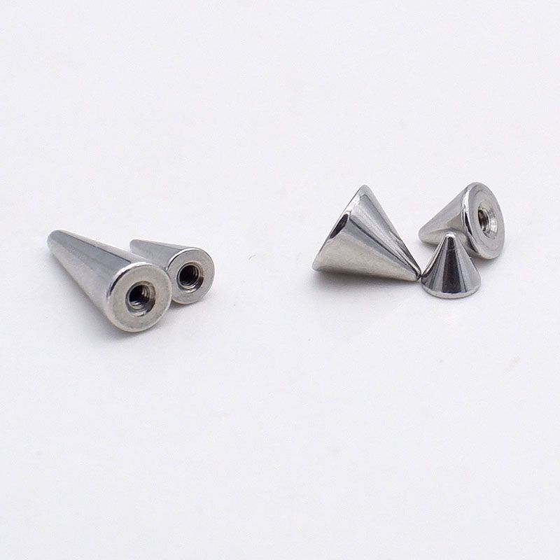 F136 Titanium Alloy/Titanium Steel Devil Nail Tip Cone Labret Stud Earrings Ear Bone Stud Replacement Head Accessories Piercing Jewelry DIY