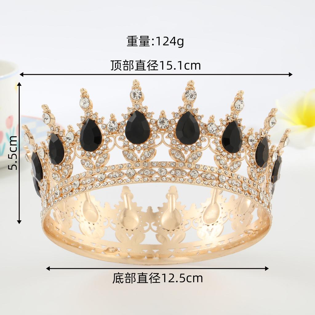 Luxury New Arrival Birthday Party Bridal Performance Crown Princess High-end Wedding Bride Headpiece Round Crown Tiara